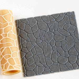 Rouleau de texture Deep Desert Fractures : pâte polymère, gaufrage de poterie - 3 pouces