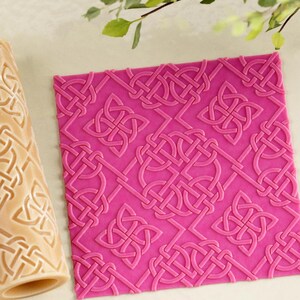 Celtic Texture Roller: Seamless Polymer Clay Embossing Tool