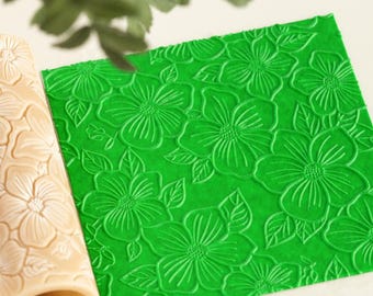 Floral Texture Roller: Seamless Polymer Clay Embossing Tool