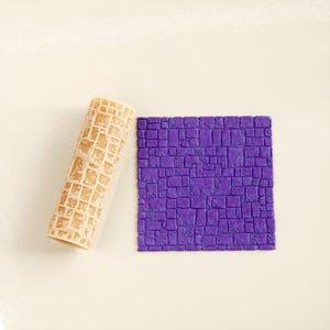 Steinmauer Texturroller Modell 05 | Nahtloser Texturroller aus Polymer Clay | Prägeroller | Stein Mauer Roller |