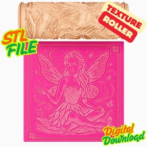 Woodland Fairy Texture Roller STL – Clay Pattern for Polymer, Pottery, Fondant & Crafts