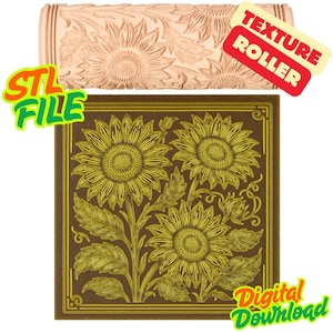 Sunflower Texture Roller STL – Bright Floral Clay Tool for Polymer Crafts