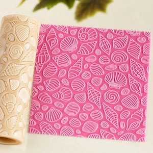 Seashells Texture Roller | Seamless Seashells Clay Texture Roller | Embossing Roller | Seashells Roller for Polymer Clay | Clay Tools |