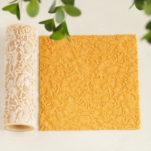 Abstract Floral Blend Texture Roller | Seamless Polymer Clay Texture Roller | Embossing Roller | Abstract Floral Blend Roller