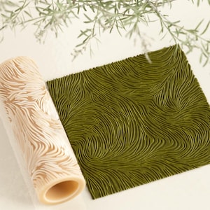 Rouleau texturé en fourrure | Rouleau texturé sans couture en pâte polymère | Rouleau à embosser | Rouleau en fourrure pour pâte polymère | Outils d'argile |