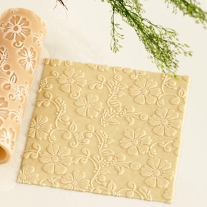 Floral Texture Roller | Seamless Polymer Clay Texture Roller | Embossing Roller | Floral Roller for Polymer Clay | Clay Tools |