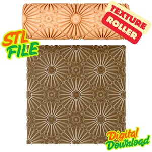 Sunburst Texture Roller STL File No.4 – Seamless Texture Roller for Clay, Pottery, Fondant and Craft