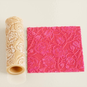 Rose Filigree Lace Texture Roller Model 01 | Seamless Polymer Clay Texture Roller | Embossing Roller | Rose Filigree Lace Roller |