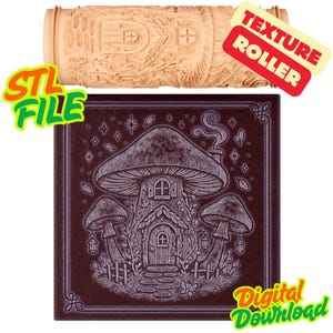 Mushroom Cottage Texture Roller STL – Clay Pattern for Polymer, Pottery, Fondant & Crafts