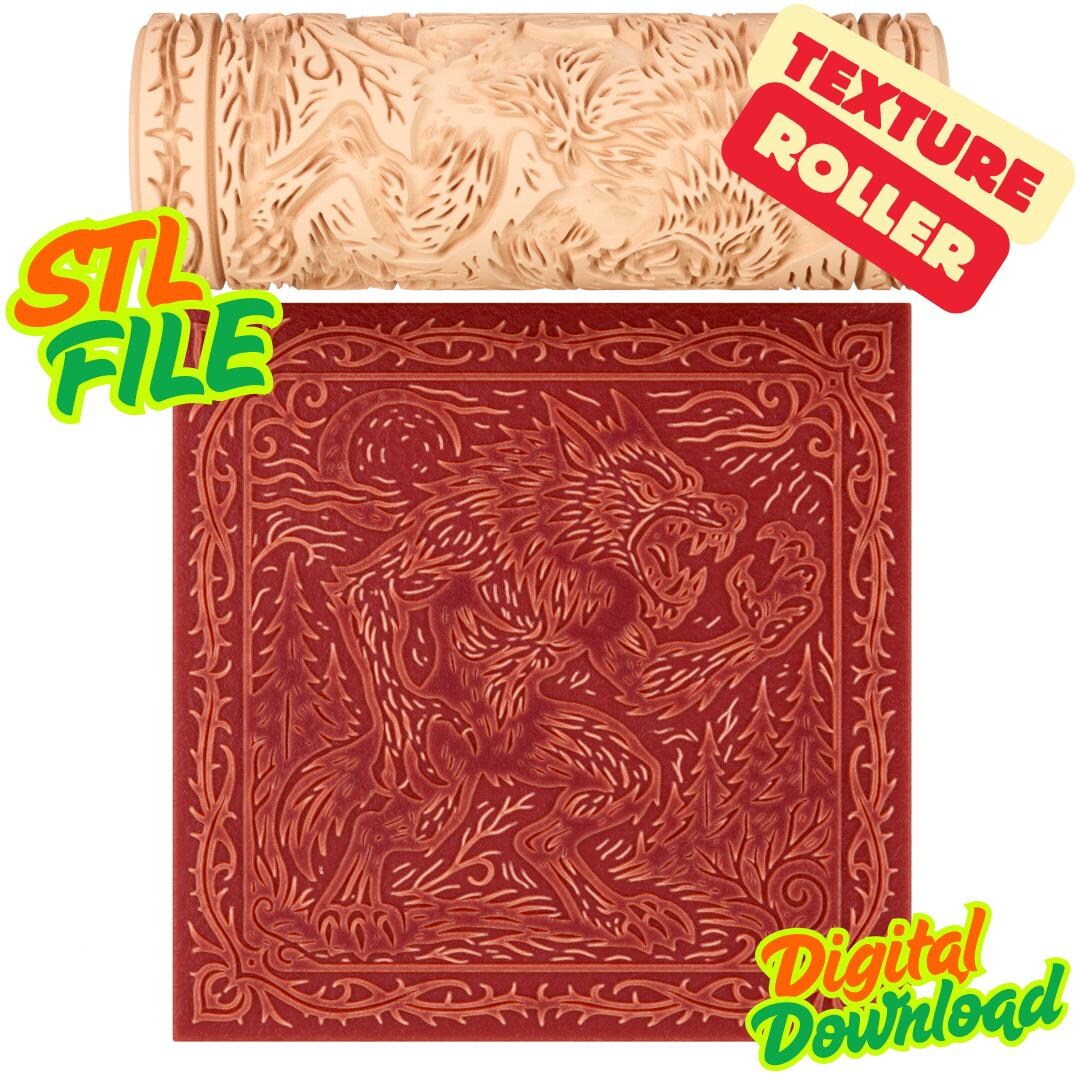 Halloween Werewolf Texture Roller STL – Clay Pattern for Polymer ...
