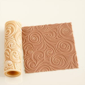 Abstract Swirls Texture Roller | Seamless Polymer Clay Texture Roller | Embossing Roller | Abstract Swirls Roller for Polymer Clay |