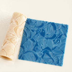Tropical Fish Texture Roller Model 02 | Seamless Polymer Clay Texture Roller | Embossing Roller | Tropical Fish Roller |