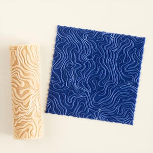 Rouleau texturé pour terrain aride modèle 03 | Rouleau texturé sans couture en pâte polymère | Rouleau à embosser | Rouleau pour terrain aride pour pâte polymère |