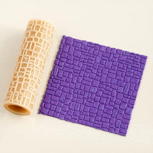 Steinmauer Texturroller Modell 04 | Nahtloser Texturroller aus Polymer Clay | Prägeroller | Stein Mauer Roller |