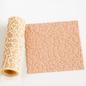 Rouleau texturé pour gravier, modèle 01 | Rouleau texturé sans couture en pâte polymère | Rouleau à embosser | Rouleau à gravier |