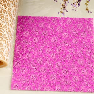 Vintage Floral Texture Roller for Polymer Clay – Seamless Hand-Carved Style Embossing Tool