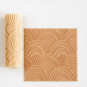 Art Deco Waves Texture Roller Model 04 | Seamless Polymer Clay Texture Roller | Embossing Roller | Art Deco Waves Roller for Polymer Clay |