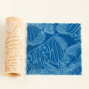 Tropical Fish Texture Roller Model 01 | Seamless Polymer Clay Texture Roller | Embossing Roller | Tropical Fish Roller |
