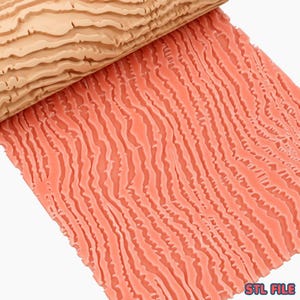 Organic Bark Texture Roller STL File – Natural Erosion Pattern for Clay (Digital Download)