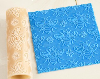 Bee Texture Roller: Nahtlose Prägewalze für Polymer Clay (3 Zoll)
