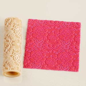 Rose Filigree Lace Texture Roller Model 02 | Seamless Polymer Clay Texture Roller | Embossing Roller | Rose Filigree Lace Roller |