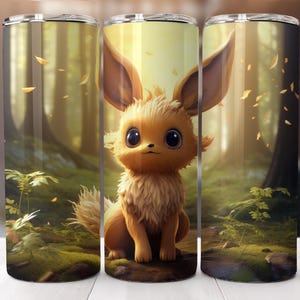 Eevee Tumbler Wrap, 20oz Skinny Tumbler Eevee Wrap PNG, Tumbler Sublimation Design