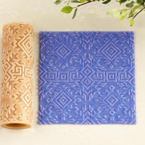 Aztec Texture Roller: Seamless Embossing for Polymer Clay