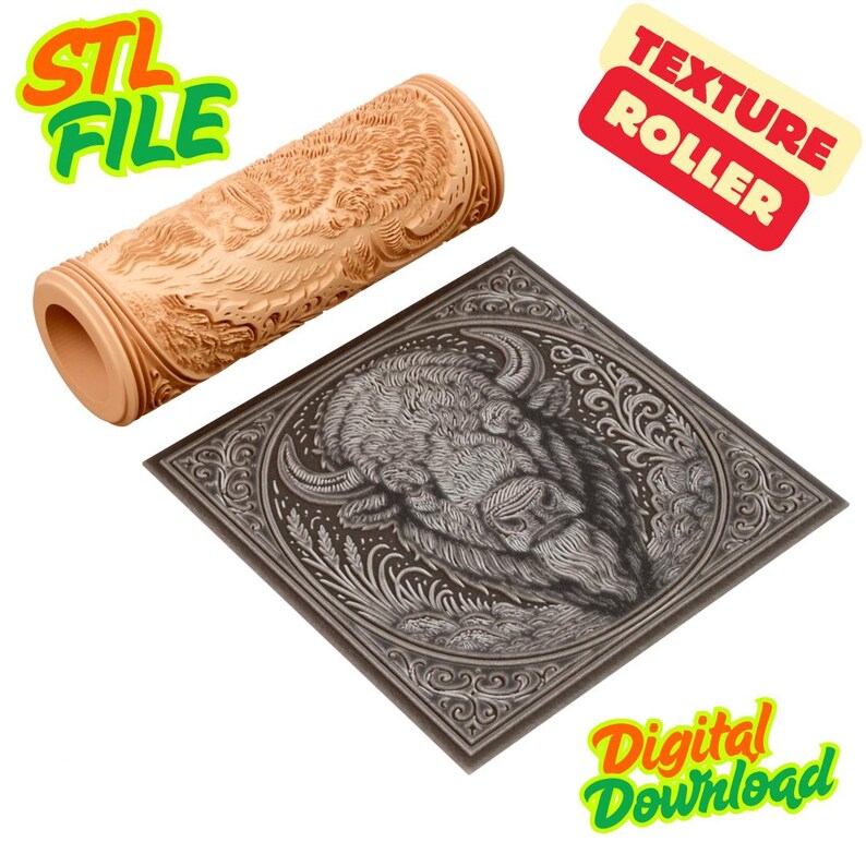 Bison Texture Roller STL File – Digital Download - Etsy
