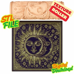 Celestial Harmony Tile Texture Roller STL File – Clay, Pottery, Fondant, and Crafts
