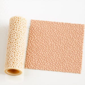 Rouleau texturé pour gravier, modèle 03 | Rouleau texturé sans couture en pâte polymère | Rouleau à embosser | Rouleau à gravier |