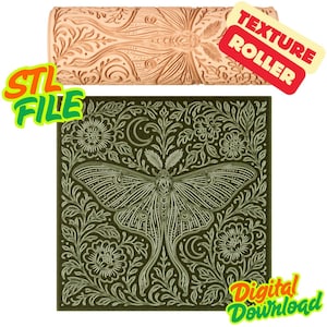 Luna Moth texturrulle STL: Polymerlera och keramikverktyg (digital nedladdning)