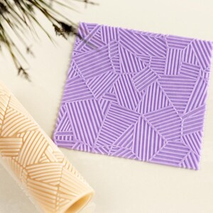 Geometric Lines  Texture Roller | Seamless Polymer Clay Texture Roller | Embossing Roller | Geometric Lines Roller for Polymer Clay