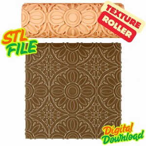 Sunburst Texture Roller STL File No.3 – Seamless Texture Roller for Clay, Pottery, Fondant and Craft