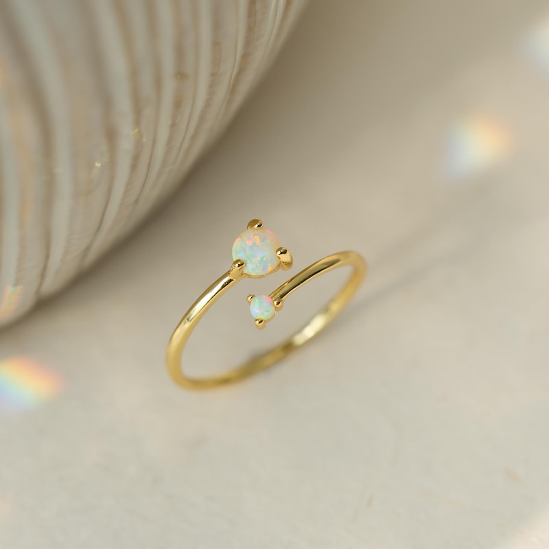 Opal Birthstone Open Rings - Etsy