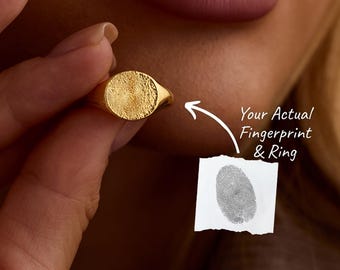 Customized fingerprint rings, commemorative jewelry, gifts for her, birthday gifts, gifts for mother, unique gifts, Gifts for Mom