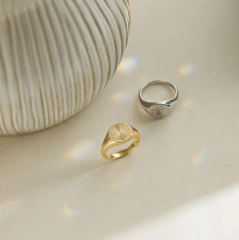 Kundenspezifische Fingerabdruckringe, Gedenkschmuck, Geschenke für sie, Geburtstagsgeschenke, Geschenke für die Mutter, einzigartige Geschenke, Geschenke für Mama Bild 2