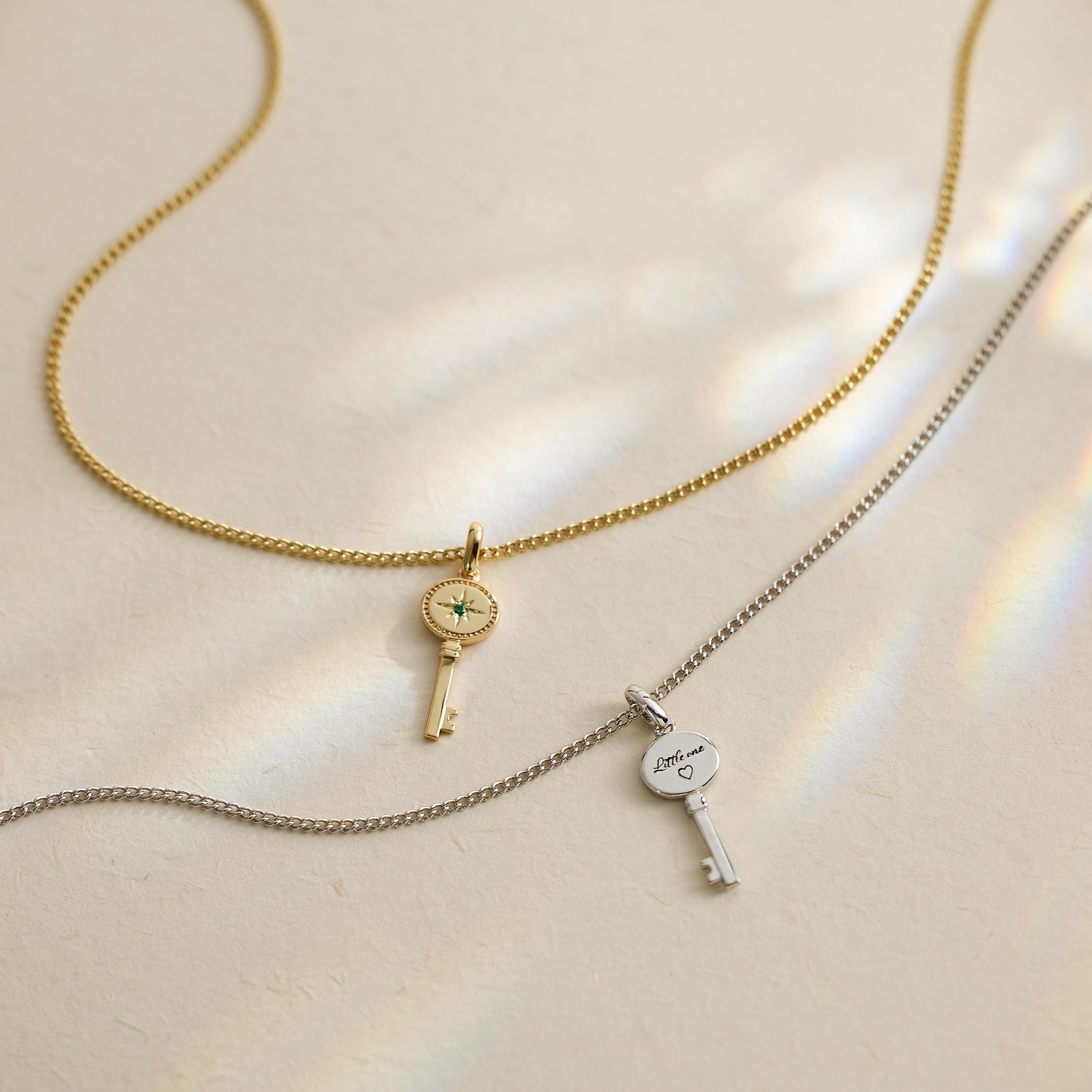 key pendant delicate jewelry handmade