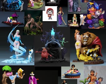 Pacchetto divertimento Disney STL-Principesse-NSFW, personaggi, figure e molto altro