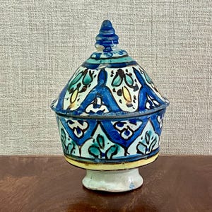 Vintage Moroccan Jobbana Lidded Jar