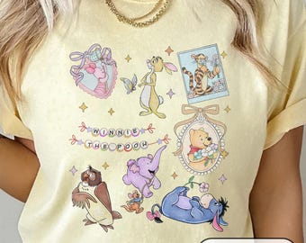 Retro Coquette Bow Winnie The Pooh Shirt, Pooh And Friends Shirt, Disney Pooh Shirt, Pooh Shirt, Pooh Bear And Co Tee, Winnie The Pooh Shirt