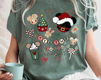 Coquette Disney Christmas Tis the Season Shirt,  Magical Disney Christmas Shirt, Christmas Mickey and Friends Shirt, Disney Christmas Shirt