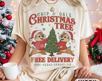 Disney Santa Chip And Dale Christmas Shirt, Disney Xmas Family Shirt, Disney Christmas Shirt, Chip And Dale Shirt, Disneyworld Christmas Tee