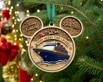 Custom Disney Cruise Very Merry time Cruise Inspired Christmas Ornament, Disney Cruise Ornament, Disney Very Merry Cruise Christmas Ornament