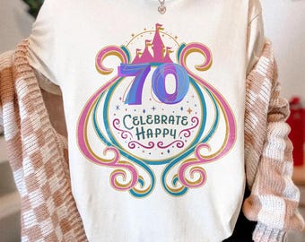 Disneyland 70th Anniversary Shirt, Celebrate Happy 70 Years of Magic Shirt, Disneyland Family Trip Shirt, Disney Platinum Celebration Shirt