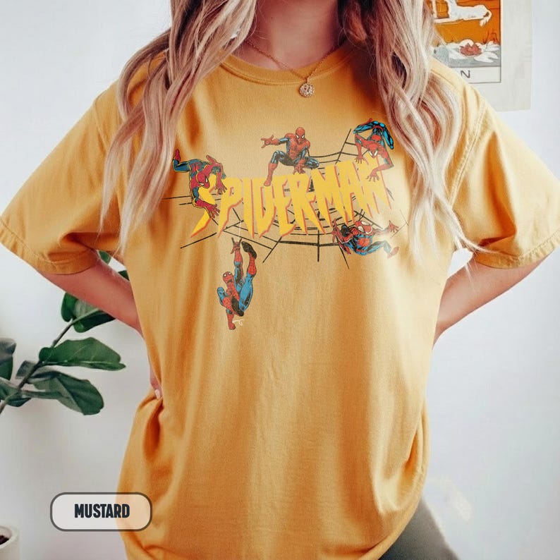 Marvel Spider Man Shirt, Retro Spiderman Comic Tee, Marvel Avengers Spiderman Tee, MCU Fans Marvel Studios Disneyland Family Tee image 9