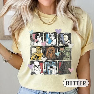 Retro Disney Star Wars Characters Shirt, Vintage Star Wars Characters Lightsaber Shirt, Galaxy's Edge Trip Shirt, Vintage Star Wars Shirt