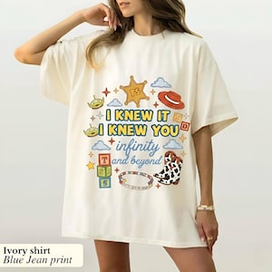 Camiseta vintage "I Knew It I Knew You" Comfort Color, camiseta de amistad de Toy Story 5 y TS, camiseta de Jessie Cowboy, camiseta de Toy Story de Disneyland imagen 1
