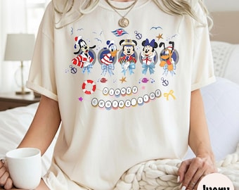 Camiseta Disney Cruise Squad Comfort Colors, camiseta de Mickey y sus amigos para cruceros, camiseta para viajes en crucero de Disney, camiseta de verano de Disney, vacaciones en Disney