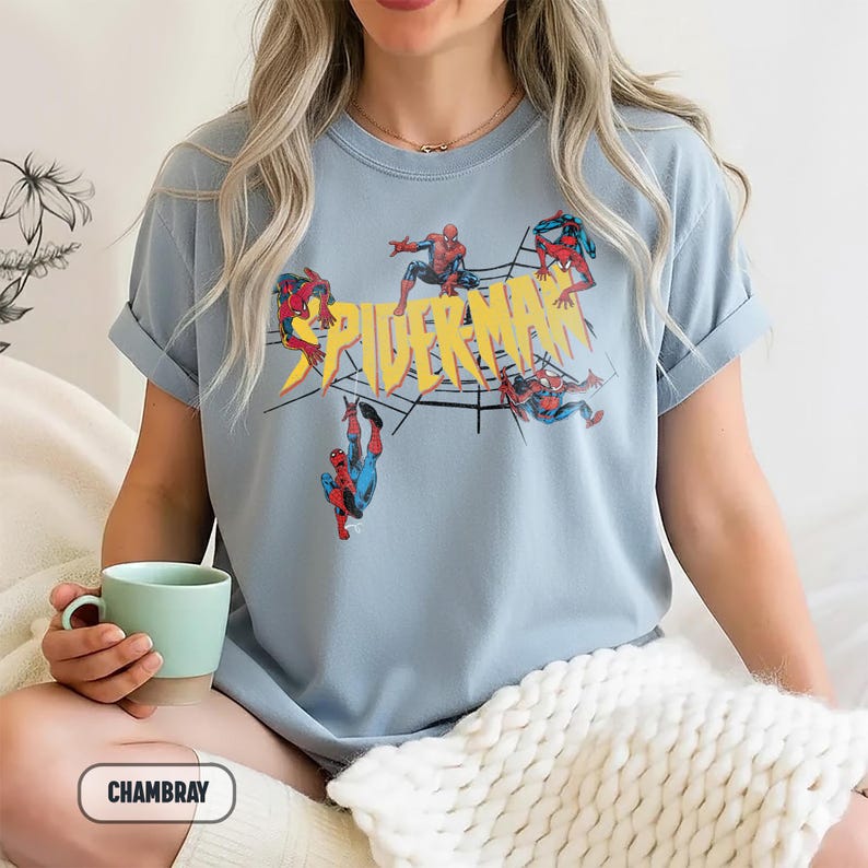 Marvel Spider Man Shirt, Retro Spiderman Comic Tee, Marvel Avengers Spiderman Tee, MCU Fans Marvel Studios Disneyland Family Tee image 12