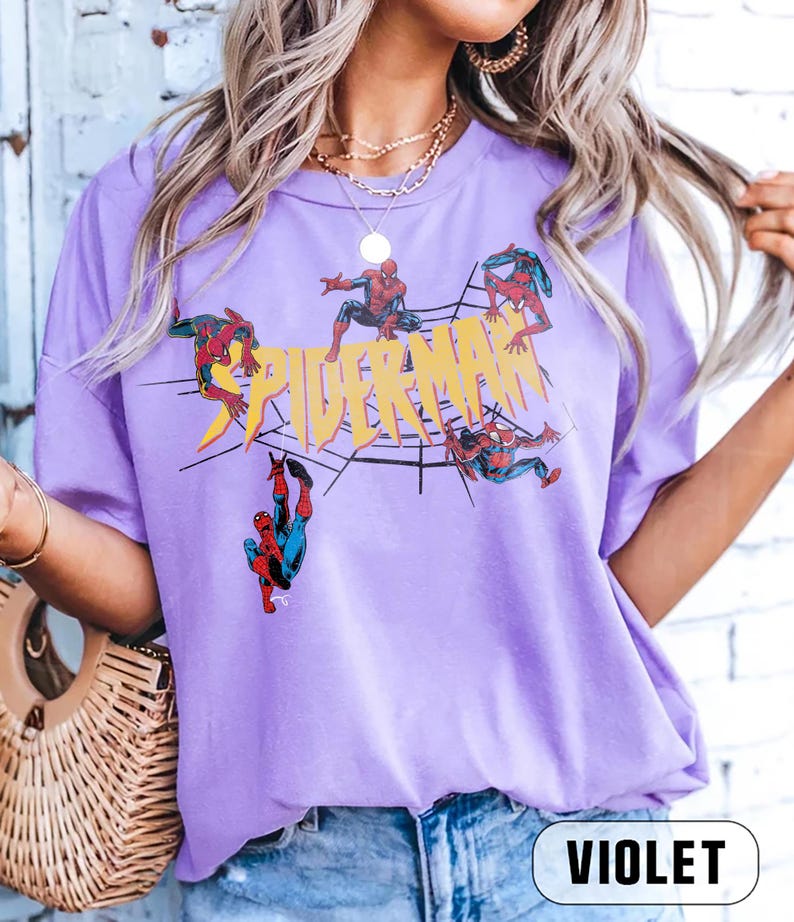 Marvel Spider Man Shirt, Retro Spiderman Comic Tee, Marvel Avengers Spiderman Tee, MCU Fans Marvel Studios Disneyland Family Tee image 17